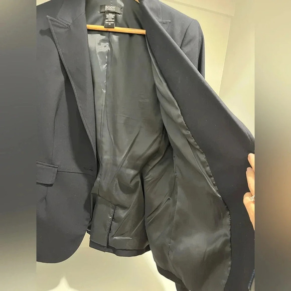 Body By Victoria stretch navy notched collar lined Blazer size 14 - Picture 9 of 10